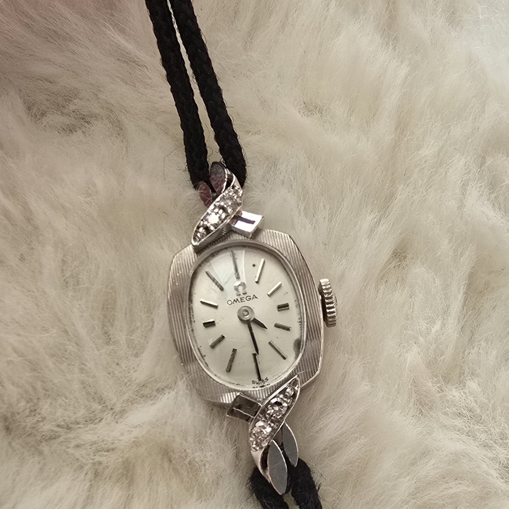 Omega 14k WGold & Diamonds Vintage Cocktail Watch - Picture 3 of 7